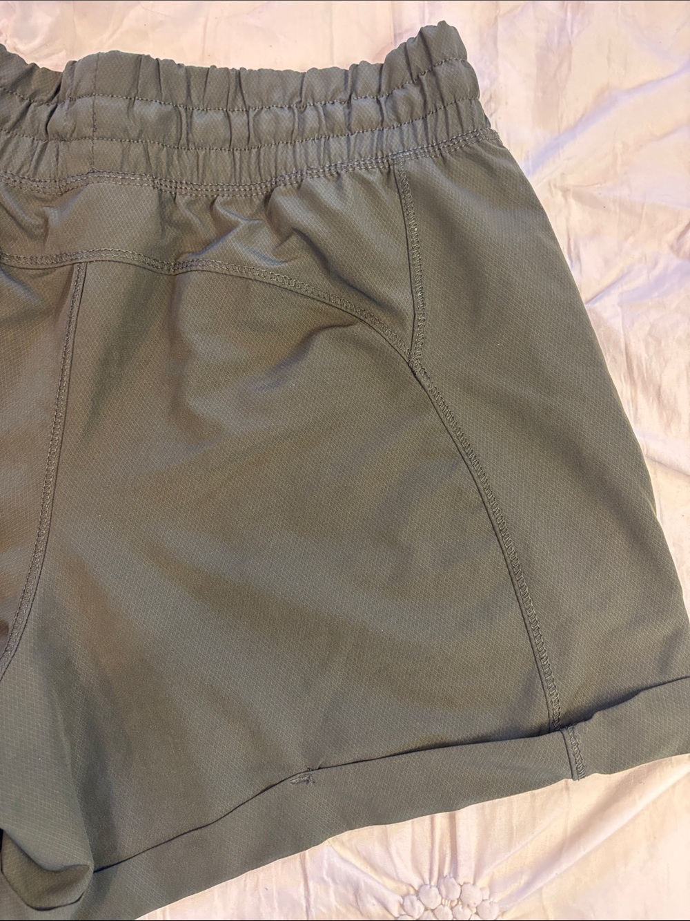 Tangerine Olive Drawstring Athletic Shorts - Picture 5 of 8